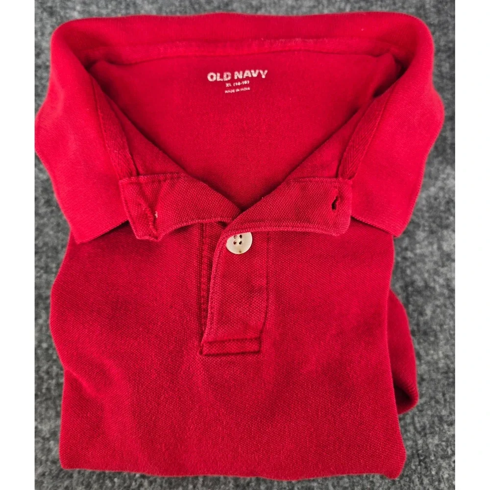Lot of 5 Boys School Uniform  Polos Sz XL 14-16 Red Navy Blue Old Navy Pique